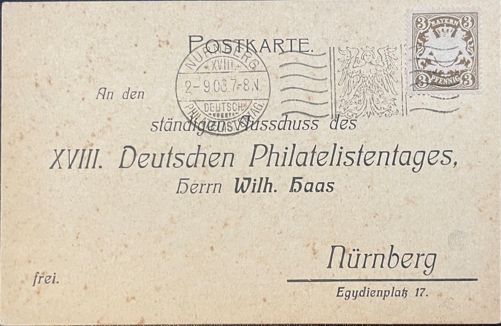 1908 German States Bavaria #60 or #60a w special machine cancel on Post Card *d