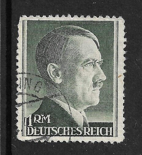 GERMANY 1942 – HITLER PORTRAIT – 1 M Green – SG 799a Fine Used (#2)