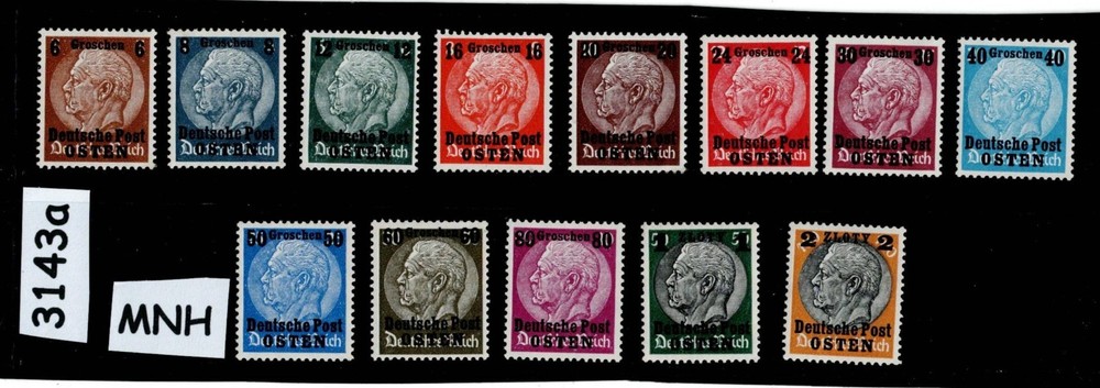 MNH Stamp set 1-13 Osten Poland Hindenburg Overprints WWII occupation #3143a