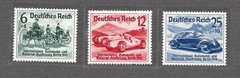 German Reich Stamps Mi 686 – 688, Auto & Motorcycle Exhibition, All MNH, VF
