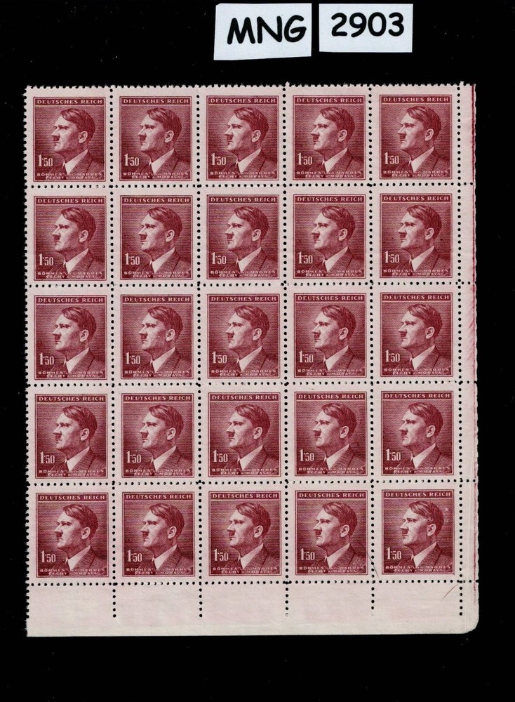 MNG stamp block Sc #71 Adolf Hitler 1942 WWII during German Occupation #2903