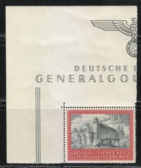 Poland OCCUPATION STAMPS WW2 1944 MNH Mi 125 Sc NB41 Cracow Castle **