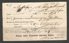 📯 OSBURGH – GERMANY / BAVARIA. 1869. HOFHEIM. EXPEDITION FAHRENDER POSTEN.