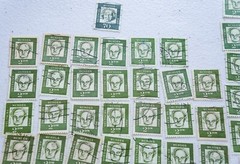 247- Gerhart Hauptmann 1960’s 2 Deutsche Mark Germany Used Postage Stamps Blocks