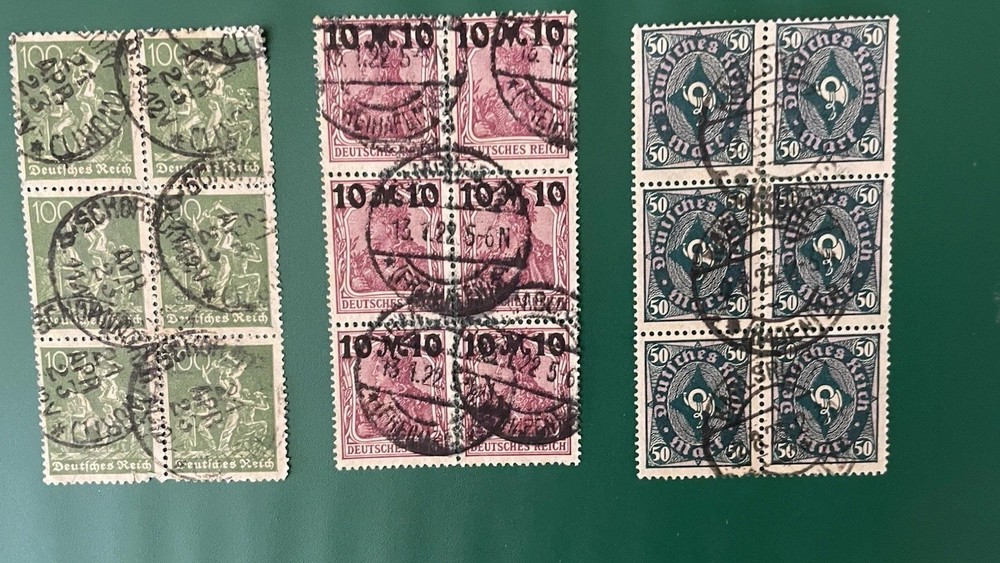 3 Blocks Of 6 German Stamps From 1920s: 136, 172, 184