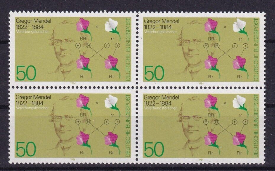 Bundesrepublik MNH ** 1199 Scott 1411 Gregor Mendel block of 4