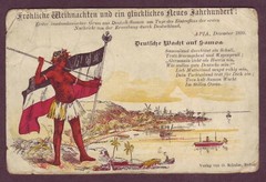 APIA to AUSTRALIA – GERMANY in SAMOA 1899 MERRY CHRISTMAS & HAPPY NEW YEAR PC !!