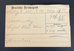 WW2 WWII German Third Reich Deutsche Reichspost Telegram Document