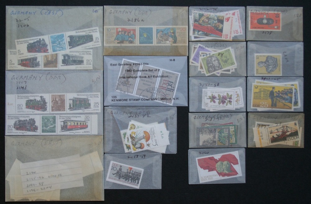 Sixty-three (63) stamps from East Germany (DDR), 1980-1982, MNH w/2 exceptions