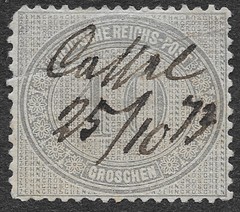MMK Philately: Germany Scott #12 Used Fault Pen Cancel 10gr Gray SCV $165