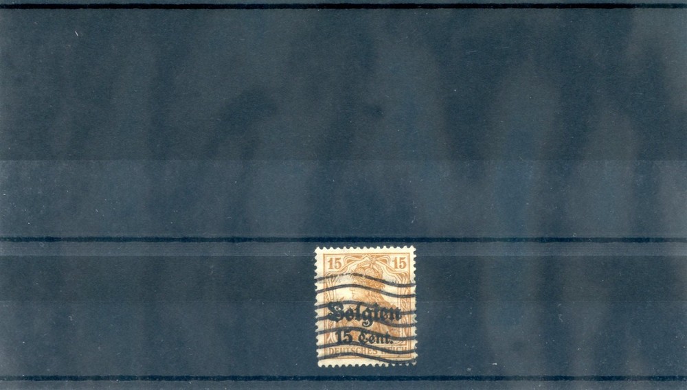 GERMAN WWI OCC(BELGIUM)Sc N15(MI 15II)F-VF USED 1916 15c/15pf BROWN OCHRE $25