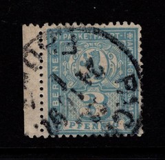 Germany Late 1890s 3p Bright Light Blue Berlin Private Post Used – S58681