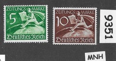 MNH stamp set Sc P1-P2 1939 Germany Third Reich Newspaper Newsboy #9351