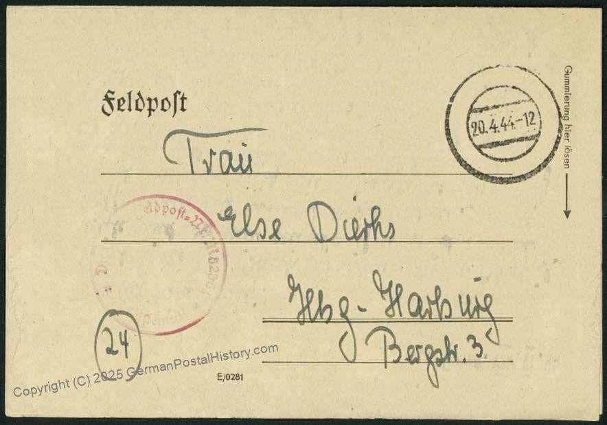 Germany 1944 Marine Navy Torpedoboat T31 Feldpost 36217