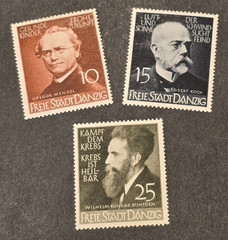 WW2 Third Reich Nazi German Danzig 1939 Health & Science Set Mi 269-271