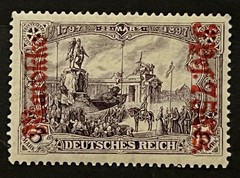 Travelstamps: 1911 Germany Morocco Stamps Sc #56 Mi 57 – 3 Mark with OP MOGH
