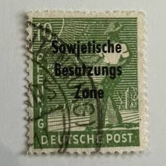1948 GERMAN 10pf STAMP #10N4 WITH ALTENBURG SON SOTN CANCEL SOVIET OCCUPIED OVPT
