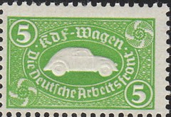 Stamp Germany Revenue WWII 3rd Reich VW War Era KDF Volkswagen Green MNH