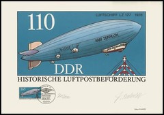 ART-EDITION 1991 GERMANY 1525 ZEPPELIN LZ 127 PM „BERLIN“ HAND-SIGNED !!