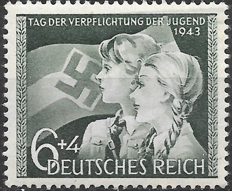 German Reich Mi# 843 day of youth Oath to Hitler 1943 MNH* *