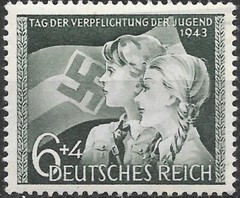 German Reich Mi# 843 day of youth Oath to Hitler 1943 MNH* *