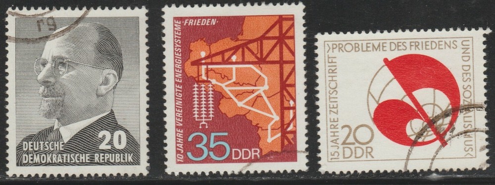 DDR 1973 SC# 1483, 1484, 1490 – Three Different Stamps – Used Lot # 261
