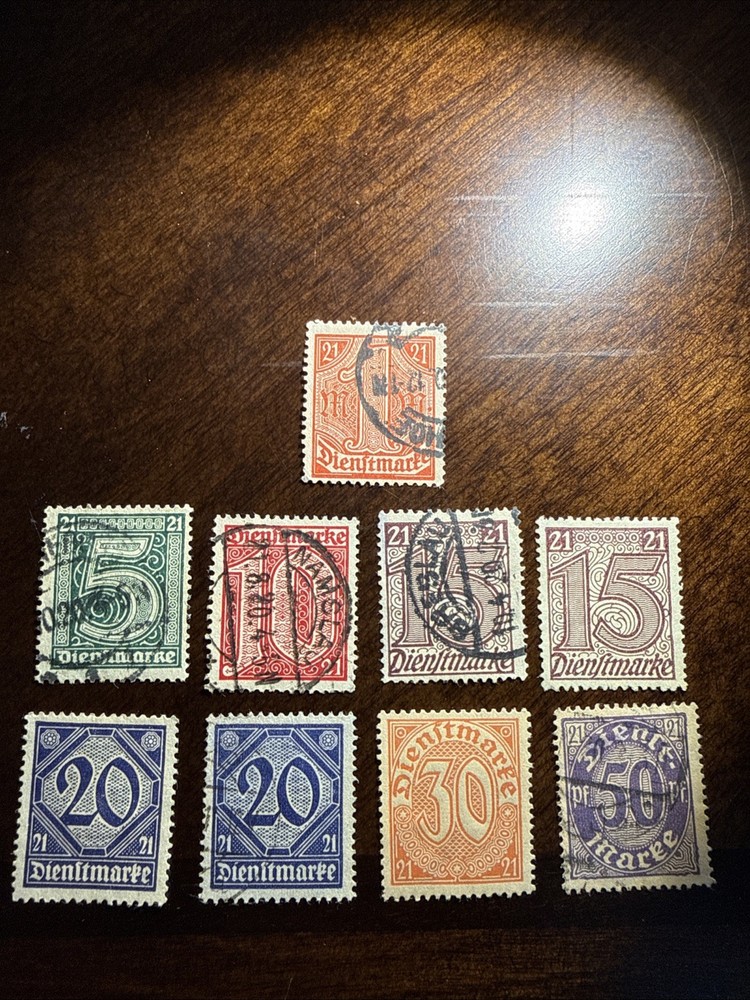 Germany Official Stamps Small Lot 1920’s Lot Of 9 Stamps Used