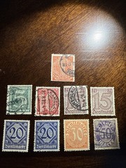 Germany Official Stamps Small Lot 1920’s Lot Of 9 Stamps Used