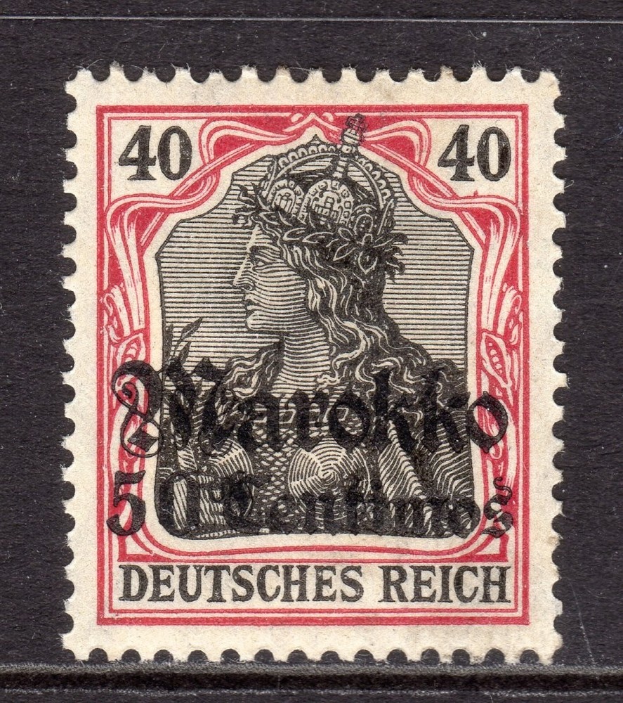 German Offices in Morocco Scott #51 VF Unused 1911 Germania 50 Con 40 Pfg