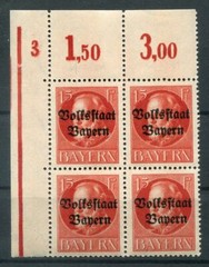 Bayern Plate Number 3 On 120 MNH Unhinged Post Fresh