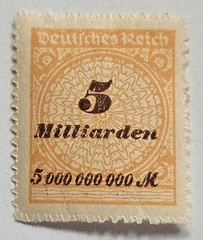 Germany VINTAGE 1923 THIRD REICH, 5 Million Marks, Inflation Mint Stamp, MNH