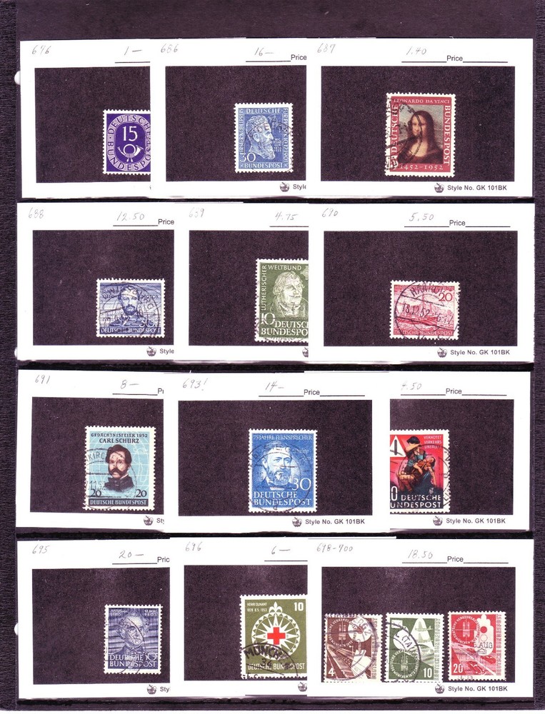 GERMANY USED SELECTION. (106) DIFFERENT ITEMS. SOUND F-VF. SCV $513