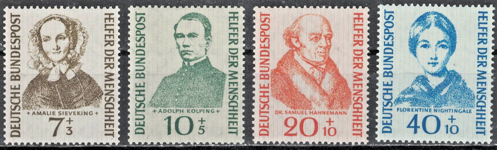 GERMANY:1955 SC#B344-B347 MHOG Surtax for independent welfare organizatio AP4297