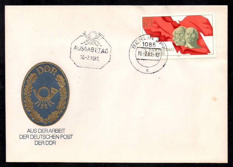 1981 Germany DDR FDC Congress of Socialist Unity Party Michel 2582 Scott 2160