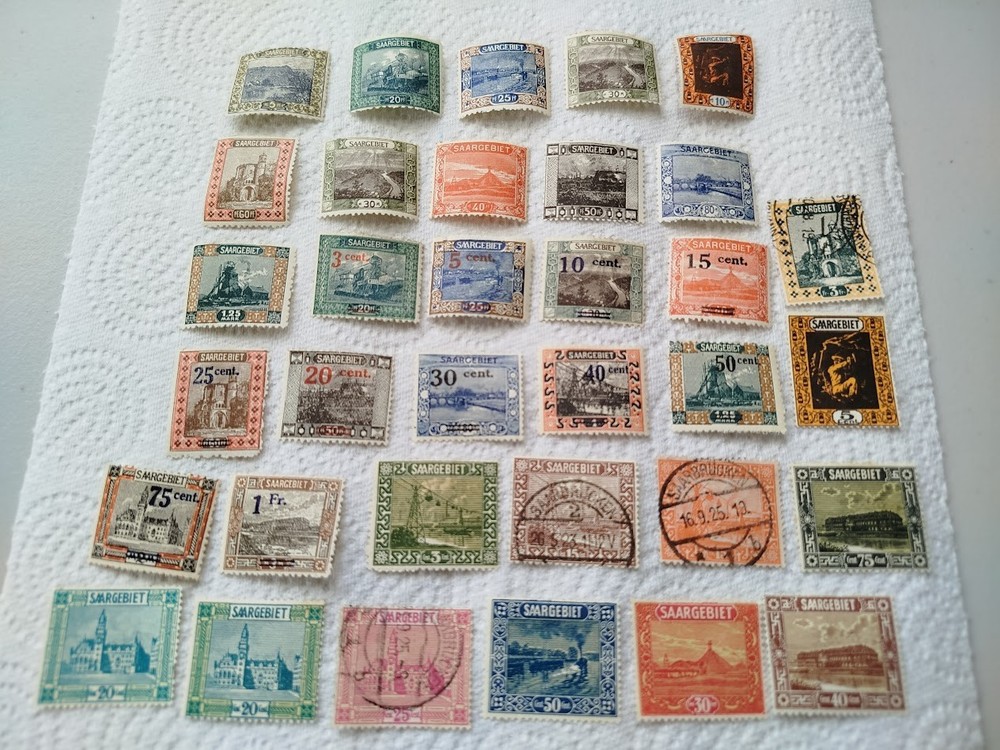 SAAR LOT OF 34 STAMPS STAMP MH AND USED #34