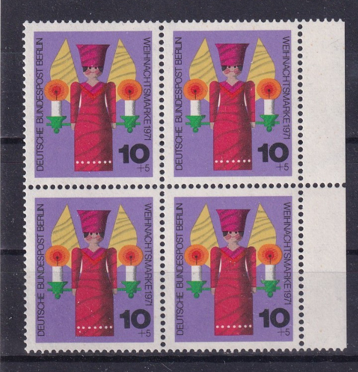 Berlin MNH ** 417 Scott 9NB87 block of 4 Christmas 1971