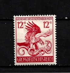 Germany Stamp-Scott-# B289-12/8 pf-Mint/H-OG-1944-Eagle and Serpent
