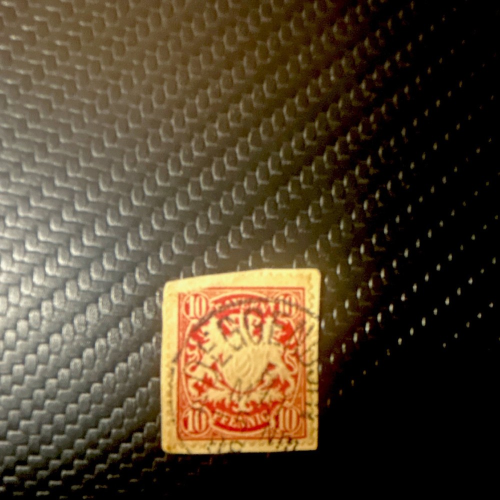 Germany 10 Pfennig Red Beige Used Handstamped Postage Stamp 20 count
