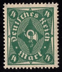 1922–1923 German Deutsches Reich Posthorns lot Michel 224-228 Scott 185-189 Mint