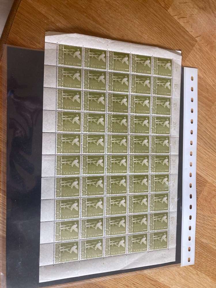 Germany whole sheet mnh Peace Dove 1DM some of the perfs have separated