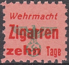 Stamp Germany Revenue WWII 3 Reich War Era Tabacco Cigar Tax Lot MNG