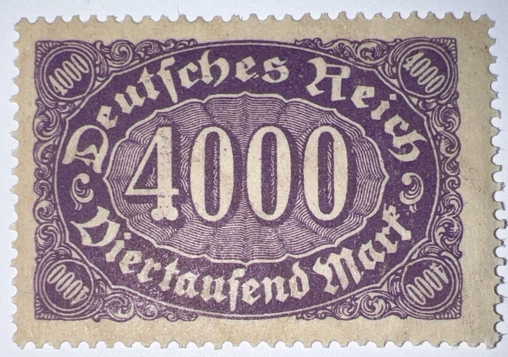 Travelstamps: 1922 Germany Stamps Deutsches Reich 4000 Mark Mi. Nr. 255 MOGNH