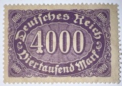 Travelstamps: 1922 Germany Stamps Deutsches Reich 4000 Mark Mi. Nr. 255 MOGNH