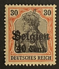 Travelstamps: Germany Offices in Belgium Stamps WWII, 40c OP Mint MOGH Wmk