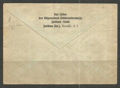 **OSBURGH – GERMANY. 1944. WW2. COVER. ZWICKAU. RED MACHINE CANCEL.