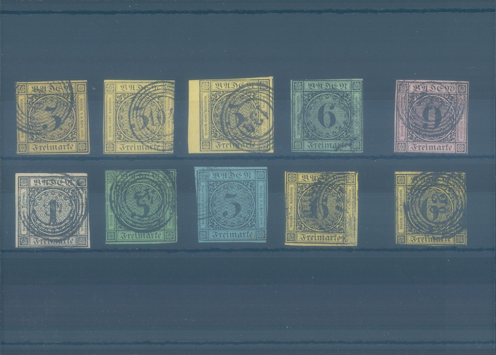 GERMANY Old States BADEN 1851-1858 carious used stamps (CV $360 EUR315)