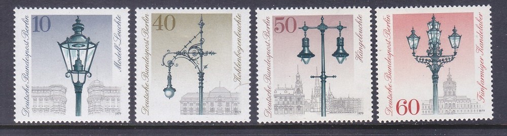 Germany Berlin 9N430-33 MNH 1979 Historic Street Lanterns Full Set of 4