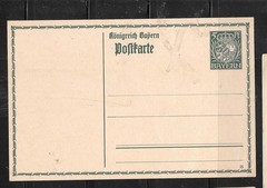 BAVARIA 1915 MINT STAMPED POSTCARD 5PF POST CARD OLD ANTIQUE