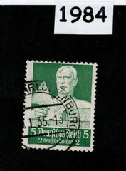 Used Stamp B61 Brick mason Professions Third Reich era Germany 1934 #1984