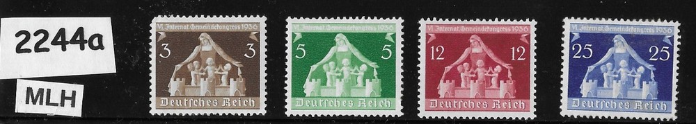 MLH Stamp set Sc 473-476 Mother and Children 1936 Third Reich Germany #2244a